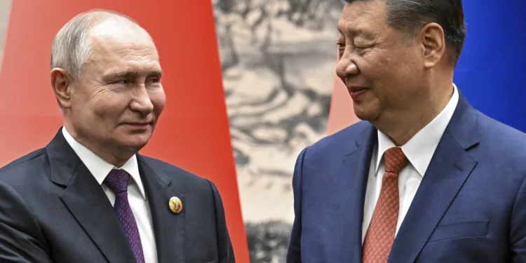 Chinese President Xi Jinping, right, and Russian President Vladimir Putin