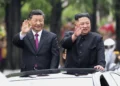 Chinese President Xi Jinping, left, and North Korean leader Kim Jong Un