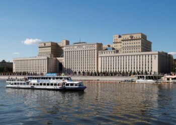 the headquarters of Russia's Ministry of Defence in Moscow