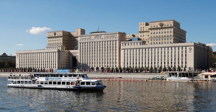 the headquarters of Russia's Ministry of Defence in Moscow