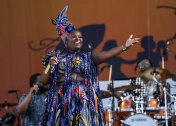 Tarriona “Tank” Ball of Tank and The Bangas performs at the New Orleans Jazz & Heritage Festival