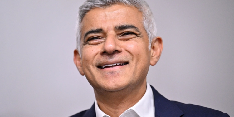 Sadiq Khan, mayor of London, during a fringe event on the opening day of the UK Labour Party annual conference in Liverpool, UK, on Sunday, Oct. 8, 2023. Keir Starmer will use the high-profile event to galvanize activists and present himself as the true candidate for change, after Rishi Sunak used the Tories' own gathering to try to distance himself from the record of previous Conservative governments. Photographer: Anthony Devlin/Bloomberg via Getty Images