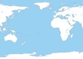 Earth Map Without America