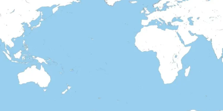 Earth Map Without America