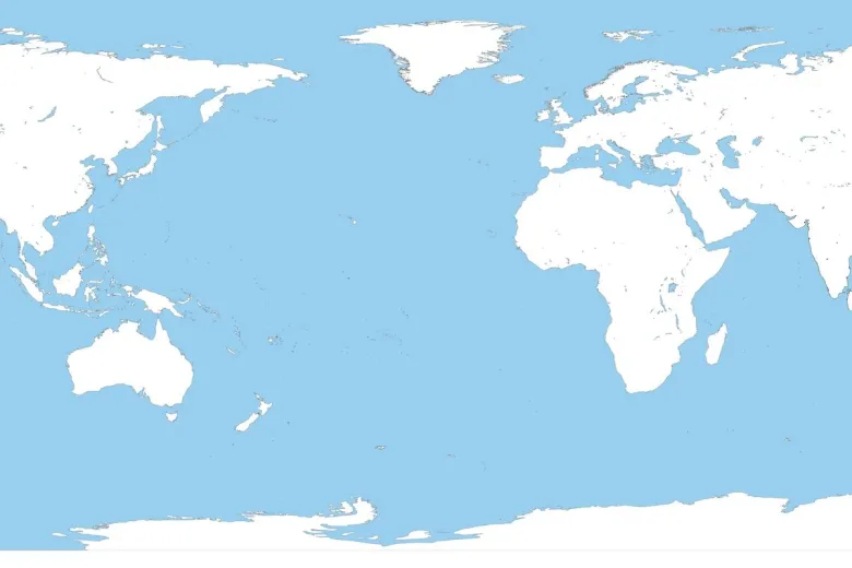 Earth Map Without America
