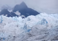 A block of ice melts in the Lago Argentino