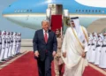 US President Donald Trump arrives in Qatar