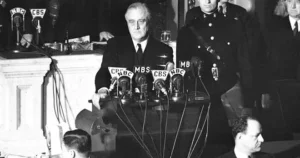 US President Franklin D Roosevelt