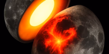 the moon's hot interior