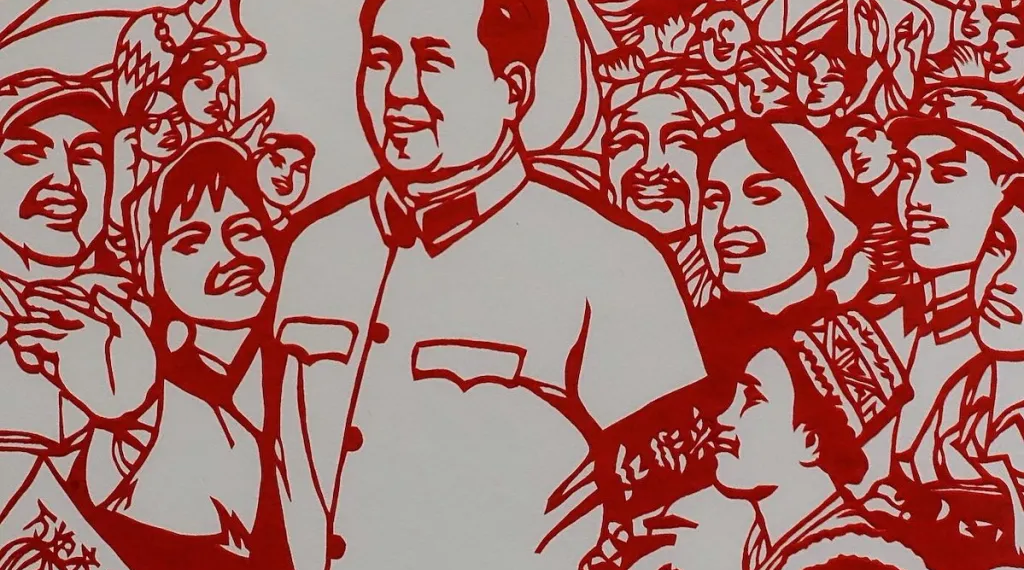 মাও সেতুং এবং রেড গার্ডদের দেখানো পোস্টার। ছবি: উইকিমিডিয়া কমন্স / জর্ডান স্নিৎজার মিউজিয়াম অফ আর্ট, ওরেগন বিশ্ববিদ্যালয়ে প্রদর্শনী - ইউজিন, ওরেগন, মার্কিন যুক্তরাষ্ট্র