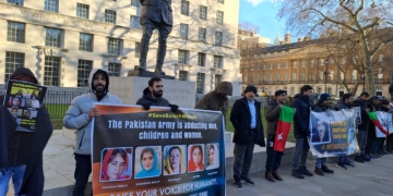 Balochistan National Movement protest rally at 10 Downing Street, the British Prime Minister’s office