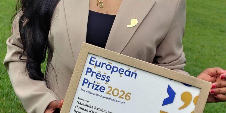Tamil journalist Hamshika Krishnamoorthy is the runner-up for the 2026 Immigration Journalism Award
