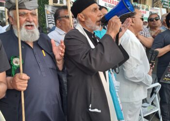 Protest rally by Kashmiri citizens in front of the Indian High Commission in London