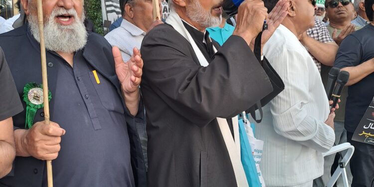 Protest rally by Kashmiri citizens in front of the Indian High Commission in London